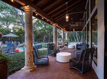 veranda evening at Nalle Woods of Westlake, Austin, Texas